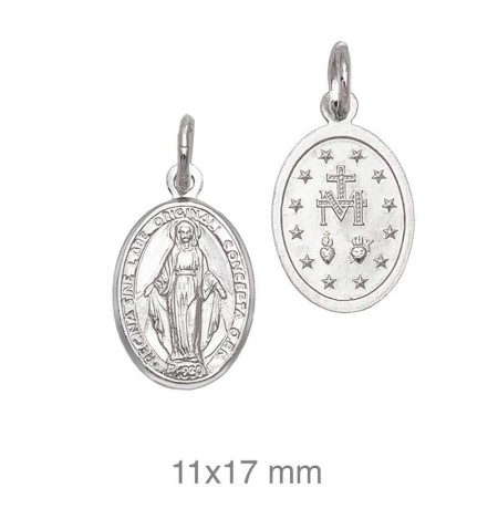 Medalla Virgen Milagrosa 11x17 Plata Ley