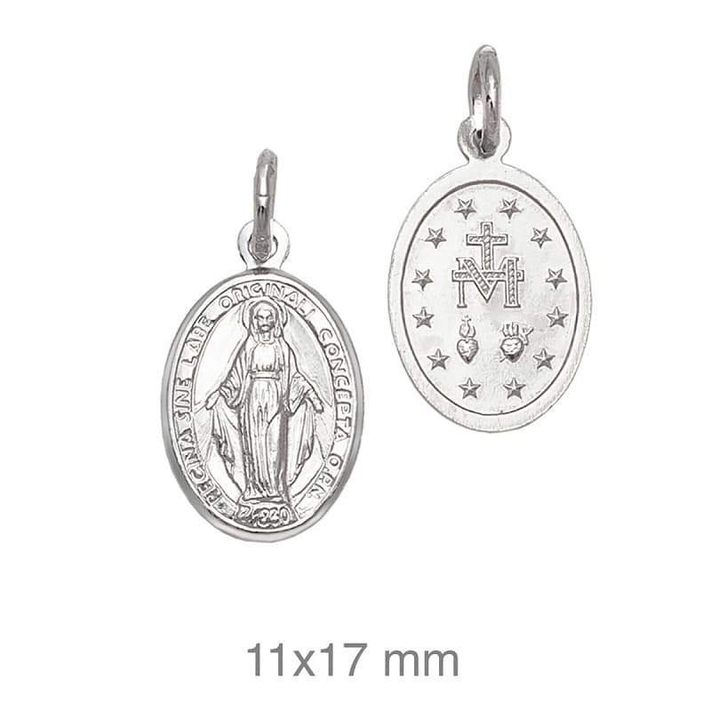 Medalla Virgen Milagrosa 11x17 Plata Ley
