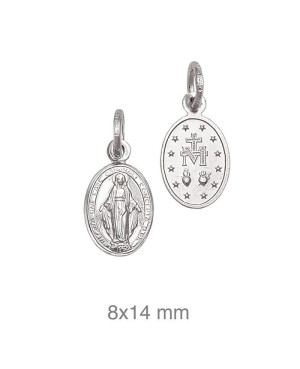 Medalla Virgen Milagrosa 8x14 Plata Ley