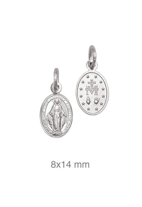 Medalla Virgen Milagrosa 8x14 Plata Ley