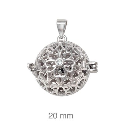 Llamador de Ángeles Calado con Circonita Plata Ley