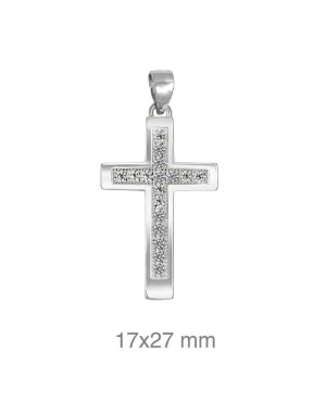 Cruz con Circonitas de Plata Ley