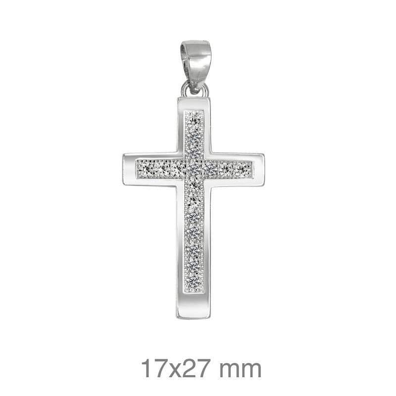 Cruz con Circonitas de Plata Ley