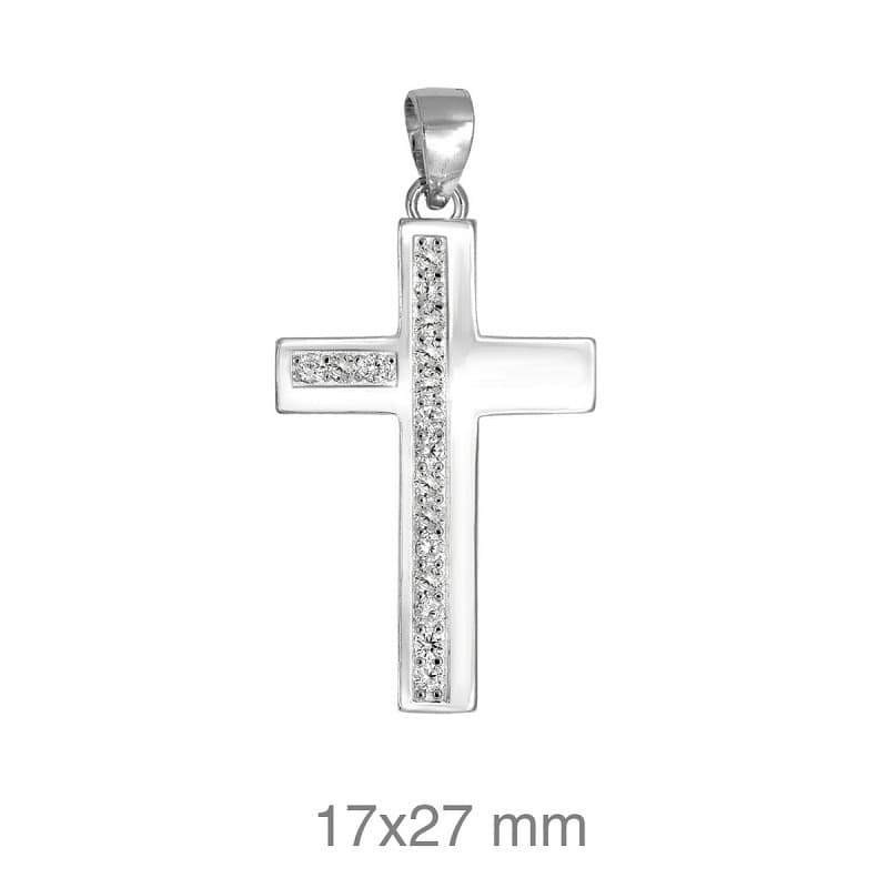 Cruz con Circonitas de Plata Ley