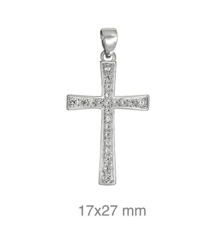 Cruz con Circonitas de Plata Ley