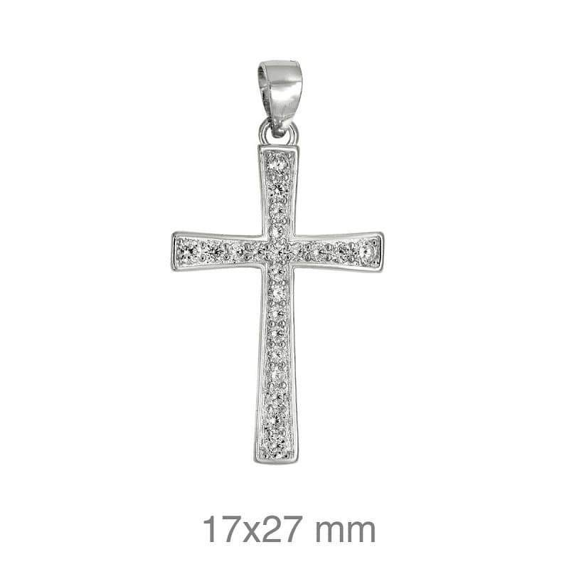 Cruz con Circonitas de Plata Ley