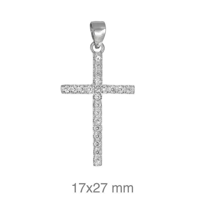 Colgante Cruz Circonitas Plata Ley
