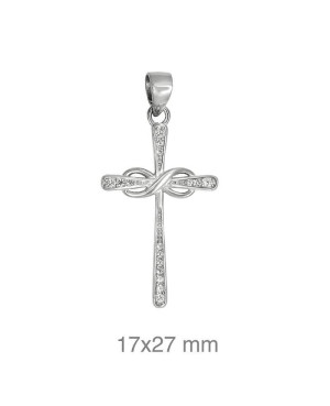 Cruz con el Infinito y Circonitas de Plata Ley