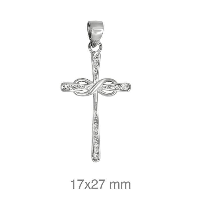 Cruz con el Infinito y Circonitas de Plata Ley