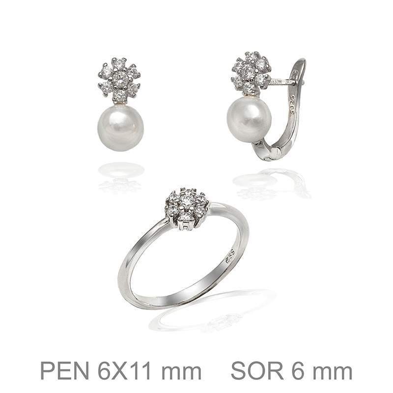 Conjunto Comunión Circonitas y Perla Plata Ley