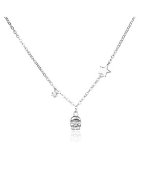 Collar Estrella y Calavera Plata Ley