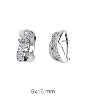 Pendientes Omega Circonitas Plata Ley