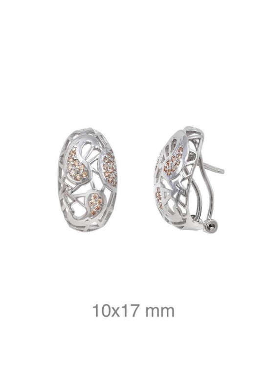 Pendientes Omega Circonitas Plata Ley