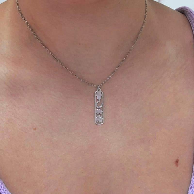 Collar con Colgante Amuletos Plata Ley