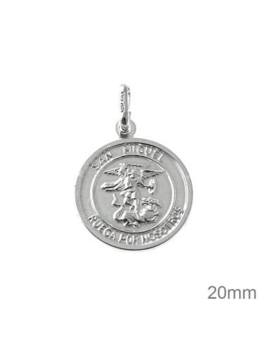 Medalla San Miguel 24mm Plata Ley