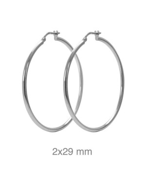 Pendientes Aros 2x29mm Plata Ley