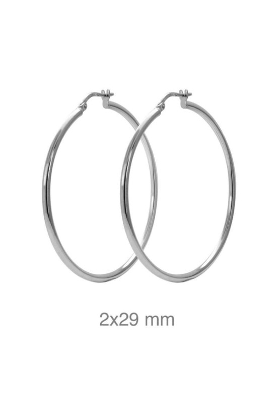 Pendientes Aros 2x29mm Plata Ley