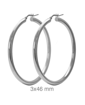 Pendientes Aros 3x46mm Plata Ley
