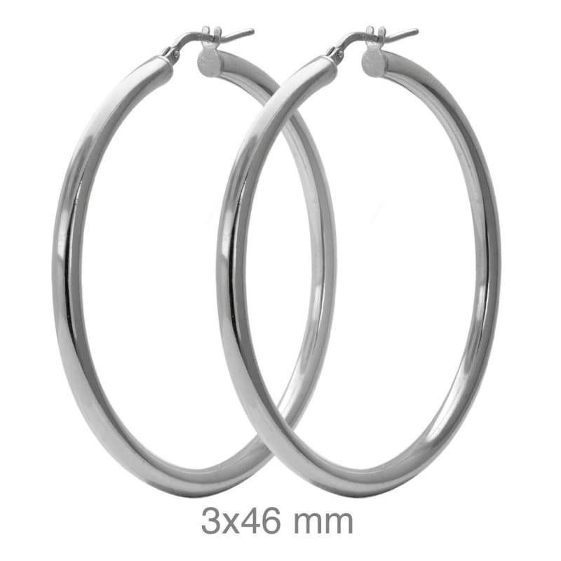 Pendientes Aros 3x46mm Plata Ley