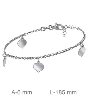 Pulsera con Corazones en Plata Ley
