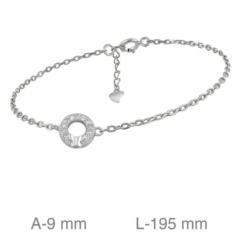 Pulsera Mariposa Circle Circonitas Plata Ley
