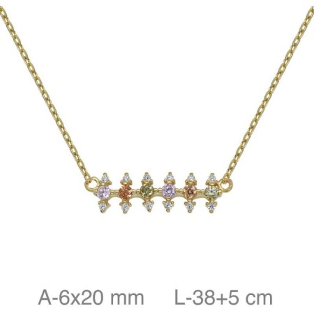 Collar Circonitas Colors Plata Ley