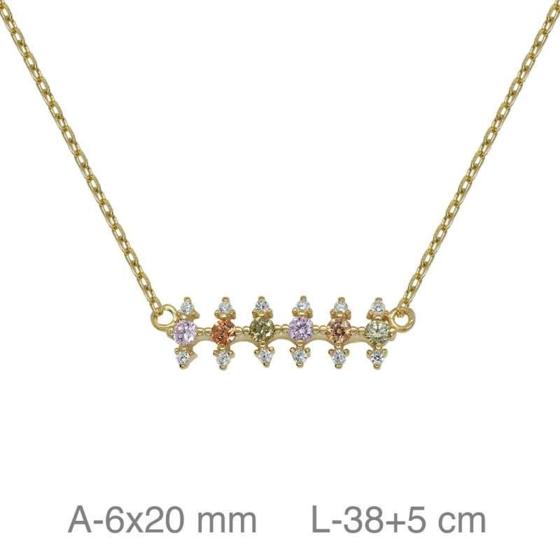 Collar Circonitas Colors Plata Ley