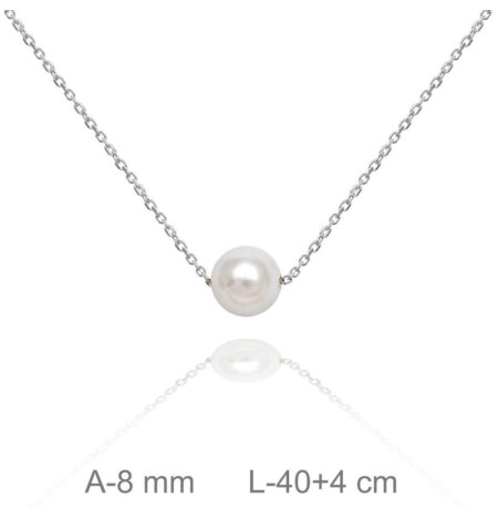 Collar Perla Plata Ley