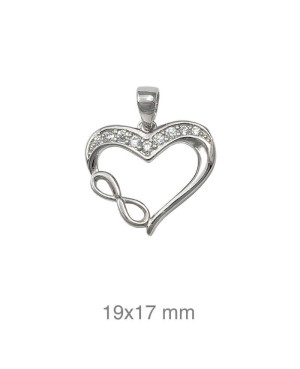 Colgante Corazón y Infinito Circonitas Plata Ley