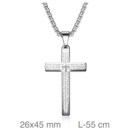 Cadena con Cruz en Acero