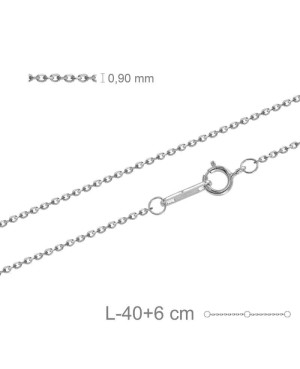 Cadena Forzada 40+6cm Plata Ley Rodiada