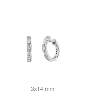 Pendientes Aros Circonitas Plata Ley