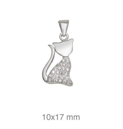 Colgante Gato Circonitas Plata Ley