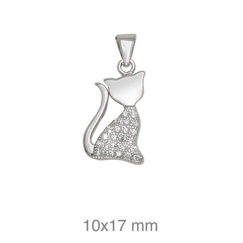 Colgante Gato Circonitas Plata Ley