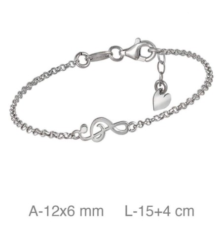 Pulsera Clave de Sol Plata Ley