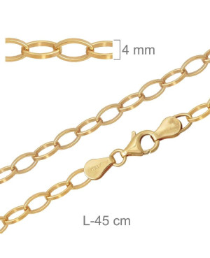 Cadena Romy 45cm Plata Ley con Baño de Oro