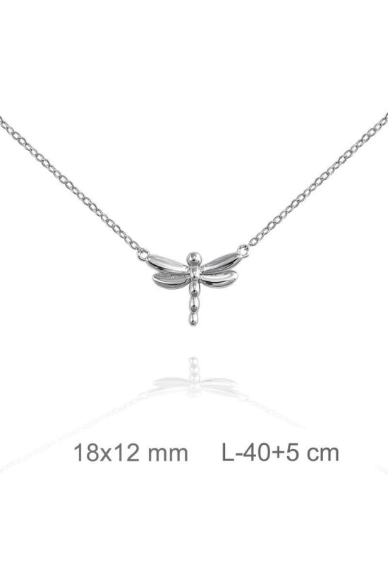 Collar Libélula Plata Ley