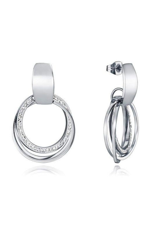 Pendientes Viceroy Chic Acero con tres anillas una con Circonita
