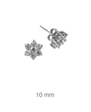 Pendientes Rosetón Circonitas Plata Ley