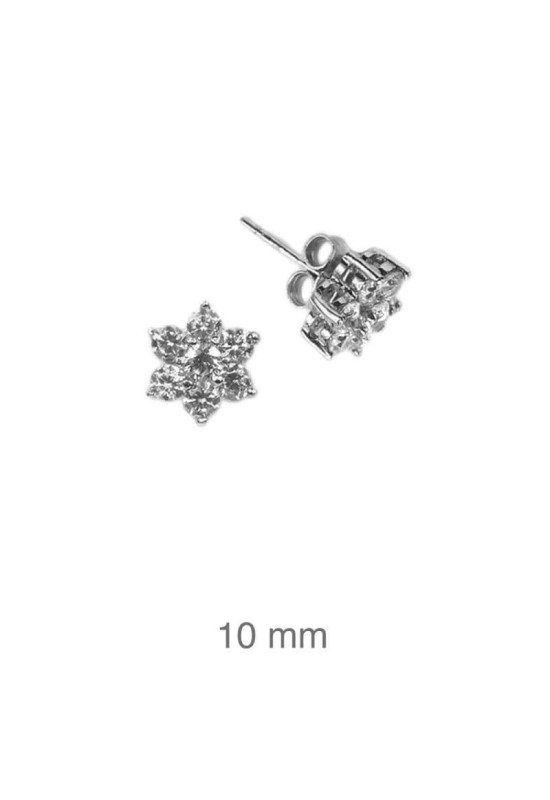 Pendientes Rosetón Circonitas Plata Ley