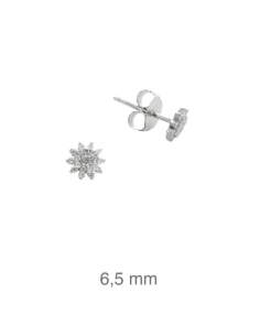 Pendientes Rosetón Circonitas Plata Ley