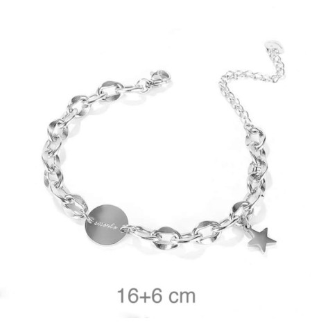 Pulsera Acero Suerte y Estrella