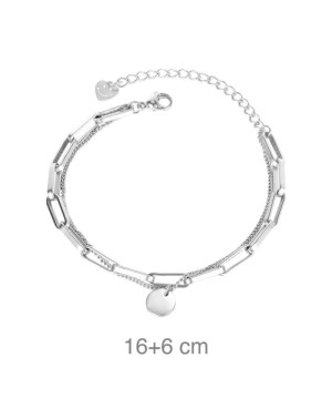 Pulsera Acero Doble con Chapita