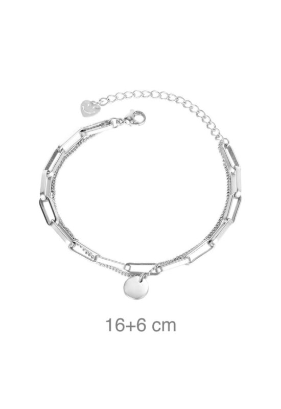 Pulsera Acero Doble con Chapita