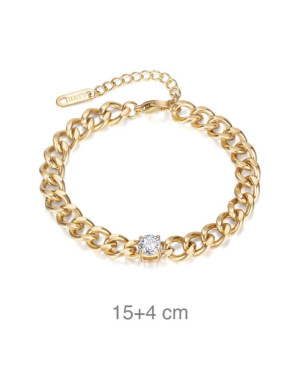 Pulsera Acero Dorado con Circonita