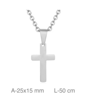 Cadena con Cruz en Acero