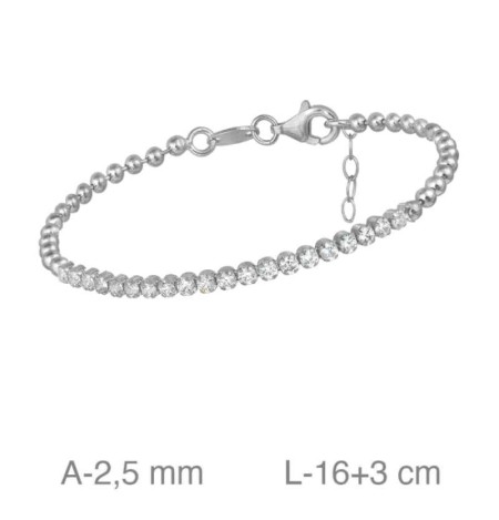 Pulsera Riviere y Bolas Plata Ley