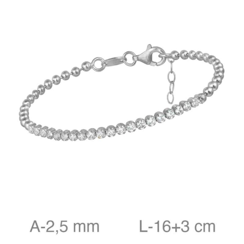 Pulsera Riviere y Bolas Plata Ley