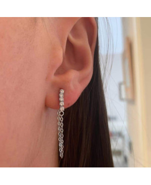 Pendientes con Cadena y Circonitas Plata Ley