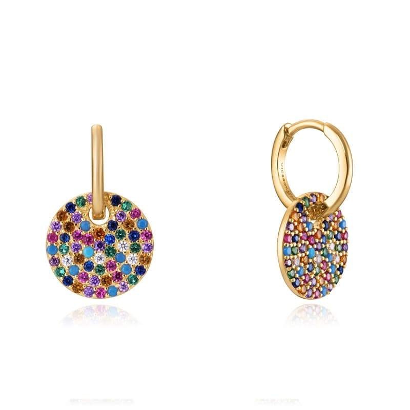 Pendientes Viceroy Trend Plata Ley Bañada en Oro Y Ciconitas de Colores